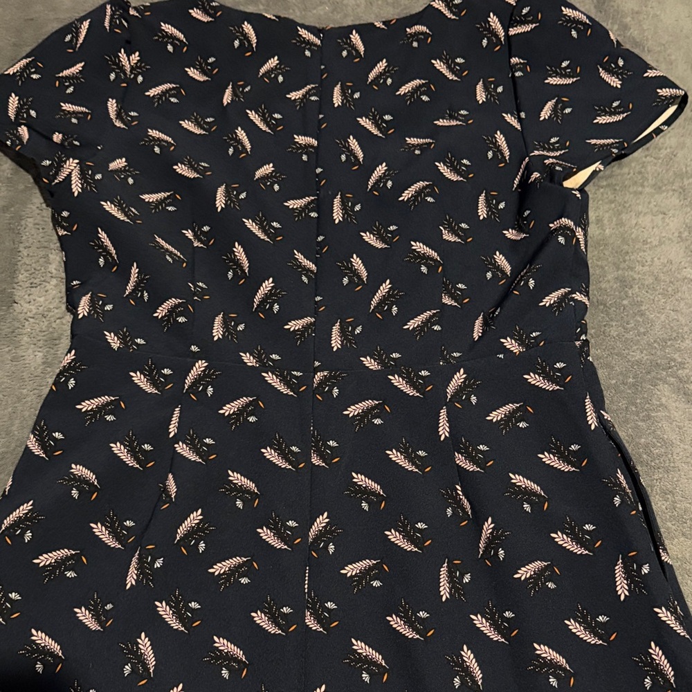 LOFT Navy Dress with Pink Feather Design - Picture 5 of 5